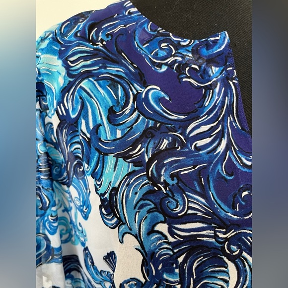 Chico Blue Patterned Women's Top size 0 - Picture 3 of 5